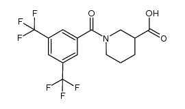 1-(3,5-bis(trifluoromethyl)benzoyl)piperidine-3-carboxylic acid结构式