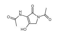 N-(1-acetyl-4-hydroxy-2-oxo-2,5-dihydro-1H-pyrrol-3-yl)acetamide结构式