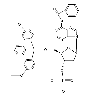 N6-benzoyl-O5'-(4,4'-dimethoxy-trityl)-2'-deoxy-[3']adenylic acid结构式