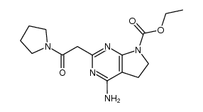 ethyl 4-amino-2-(2-oxo-2-(pyrrolidin-1-yl)ethyl)-5H-pyrrolo[2,3-d]pyrimidine-7(6H)-carboxylate Structure