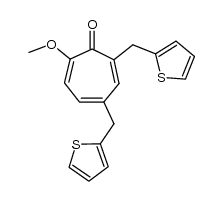 7-Methoxy-2,4-bis(2-thienylmethyl)tropone Structure