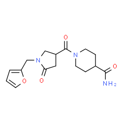 1-{[1-(furan-2-ylmethyl)-5-oxopyrrolidin-3-yl]carbonyl}piperidine-4-carboxamide Structure