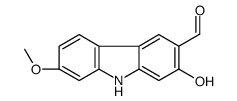 2-hydroxy-7-methoxy-9H-carbazole-3-carbaldehyde结构式