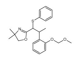 2-(2-(2-(methoxymethoxy)phenyl)-1-(phenylthio)propyl)-4,4-dimethyl-4,5-dihydrooxazole Structure