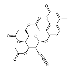 4-methylumbelliferyl 3,4,6-tri-O-acetyl-2-azido-2-deoxy-β-D-galactopyranoside结构式
