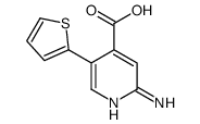 2-amino-5-thiophen-2-ylpyridine-4-carboxylic acid结构式