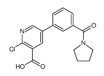 2-chloro-5-[3-(pyrrolidine-1-carbonyl)phenyl]pyridine-3-carboxylic acid结构式