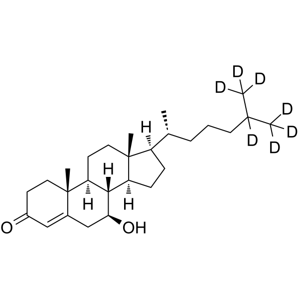 7β-Hydroxy-4-cholesten-3-one-d7结构式