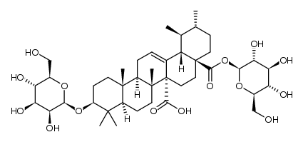 (3β)-3-(β-D-mannopyranosyloxy)urs-12-ene-27,28-dioic acid 28-O-β-D-glucopyranosyl ester Structure