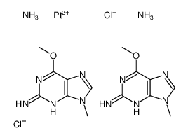 cis-diamminebis(O(6),9-dimethylguanine-7)platinum(II) structure