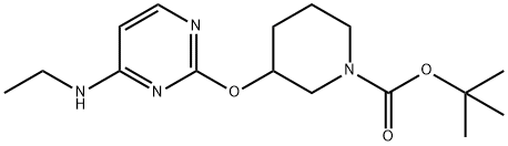 3-(4-乙氨基-嘧啶-2-基氧基)-哌啶-1-羧酸叔丁基酯结构式