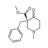 (S)-3-Benzyl-1-methyl-4-oxo-piperidine-3-carboxylic acid methyl ester结构式