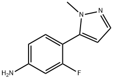 3-氟-4-(1-甲基-1H-吡唑-5-基)苯胺结构式