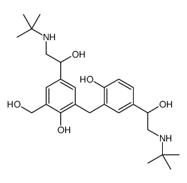 4-(2-(叔丁基氨基)-1-羟乙基)-2-(5-(2-(叔丁基氨基)-1-羟乙基)-2-羟苄基)-6-(羟甲基)苯酚结构式