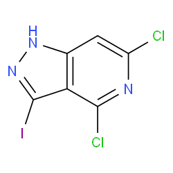 4,6-二氯-3-碘-1H-吡唑并[4,3-c]吡啶结构式