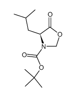 (4S)-N-(tert-butyloxycarbonyl)-4-isobutyl-1,3-oxazolidin-5-one Structure