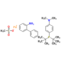甲磺酸[(4-(N,N-二甲氨基)苯基]二叔丁基膦(2'-氨基-1,1'-联苯-2-基)钯(II)结构式