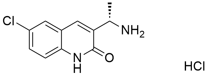 (S)-3-(1-aminoethyl)-6-chloroquinolin-2(1H)-one结构式