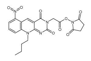 2,5-dioxopyrrolidin-1-yl 2-(10-butyl-6-nitro-2,4-dioxopyrimido[4,5-b]quinolin-3(2H,4H,10H)-yl)acetate Structure