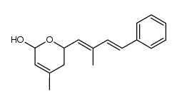 4-methyl-6-((1E,3E)-2-methyl-4-phenylbuta-1,3-dien-1-yl)-5,6-dihydro-2H-pyran-2-ol结构式
