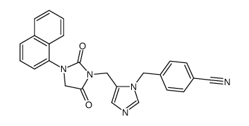 4-[5-(3-naphthalen-1-yl-2,5-dioxo-imidazolidin-1-ylmethyl)-imidazol-1-ylmethyl]-benzonitrile Structure