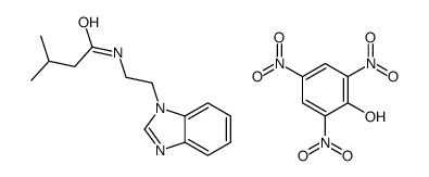 N-[2-(3H-benzimidazol-1-ium-1-yl)ethyl]-3-methylbutanamide,2,4,6-trinitrophenolate结构式