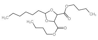 1,3-Dioxolane-4,5-dicarboxylicacid, 2-hexyl-, 4,5-dibutyl ester结构式