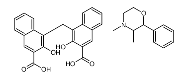 4,4'-methylenebis[3-hydroxy-2-naphthoic] acid, compound with (2S-trans)-3,4-dimethyl-2-phenylmorpholine (1:2)结构式