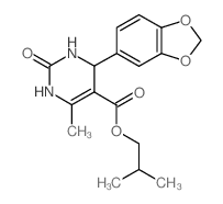 2-methylpropyl 4-(1,3-benzodioxol-5-yl)-6-methyl-2-oxo-3,4-dihydro-1H-pyrimidine-5-carboxylate structure