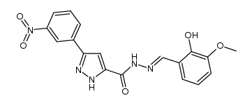 N'-(2-hydroxy-3-methoxybenzylidene)-3-(3-nitrophenyl)-1H-pyrazole-5-carbohydrazide结构式