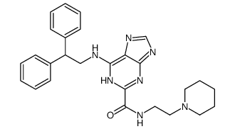 6-(2,2-diphenylethylamino)-N-(2-piperidin-1-ylethyl)-7H-purine-2-carboxamide Structure