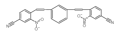 Benzonitrile, 4,4'-(m-phenylenedivinylene)bis[3-nitro- (en) Structure