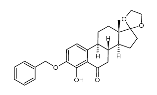 3-benzyloxy-4-hydroxy-17,17-ethylenedioxy-1,3,5(10)-estratrien-6-one Structure