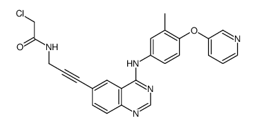 2-chloro-N-(3-{4-[3-methyl-4-(pyridin-3-yloxy)-phenylamino]-quinazolin-6-yl}-prop-2-ynyl)-acetamide Structure