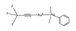 [Au(C.tplbond.CF3)(PMe2Ph)]结构式