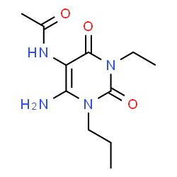 Acetamide,N-(6-amino-3-ethyl-1,2,3,4-tetrahydro-2,4-dioxo-1-propyl-5-pyrimidinyl)- Structure