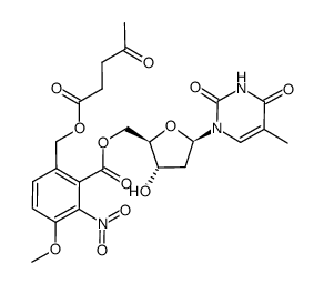 5'-O-[6-(levulinyloxymethyl)-3-methoxy-2-nitrobenzoyl]thymidine结构式