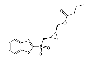 butyric acid (1S,2R)-2-(benzothiazol-2-ylsulfonylmethyl)cyclopropylmethyl ester Structure