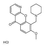 8-methoxy-9-(piperidin-1-ylmethyl)chromeno[2,3-b]pyridin-5-one,hydrochloride Structure