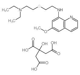 N-[2-(2-diethylaminoethylsulfanyl)ethyl]-6-methoxy-quinolin-8-amine; 2-hydroxypropane-1,2,3-tricarboxylic acid结构式