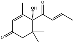 (4R)-4α-Hydroxy-3,5,5-trimethyl-4-[(E)-1-oxo-2-butenyl]-2-cyclohexen-1-one structure