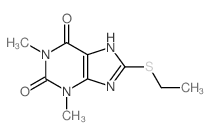8-ethylsulfanyl-1,3-dimethyl-7H-purine-2,6-dione结构式