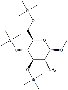 Methyl 2-amino-3-O,4-O,6-O-tris(trimethylsilyl)-2-deoxy-β-D-glucopyranoside结构式