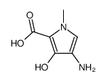 1H-Pyrrole-2-carboxylic acid, 4-amino-3-hydroxy-1-methyl- (9CI)结构式