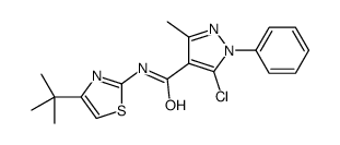 1H-Pyrazole-4-carboxamide,5-chloro-N-[4-(1,1-dimethylethyl)-2-thiazolyl]-3-methyl-1-phenyl-(9CI)结构式