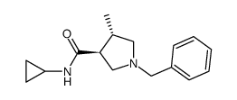 3-Pyrrolidinecarboxamide,N-cyclopropyl-4-methyl-1-(phenylmethyl)-,(3S,4S)-结构式