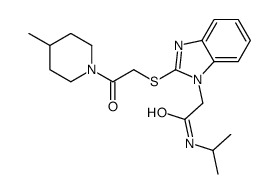 1H-Benzimidazole-1-acetamide,N-(1-methylethyl)-2-[[2-(4-methyl-1-piperidinyl)-2-oxoethyl]thio]-(9CI)结构式