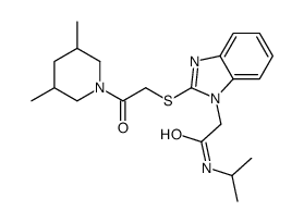 1H-Benzimidazole-1-acetamide,2-[[2-(3,5-dimethyl-1-piperidinyl)-2-oxoethyl]thio]-N-(1-methylethyl)-(9CI) Structure