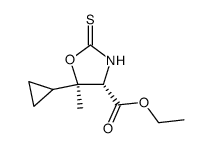 5c-cyclopropyl-5t-methyl-2-thioxo-oxazolidine-4r-carboxylic acid ethyl ester结构式