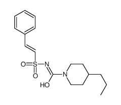 N-(2-phenylethenylsulfonyl)-4-propylpiperidine-1-carboxamide结构式